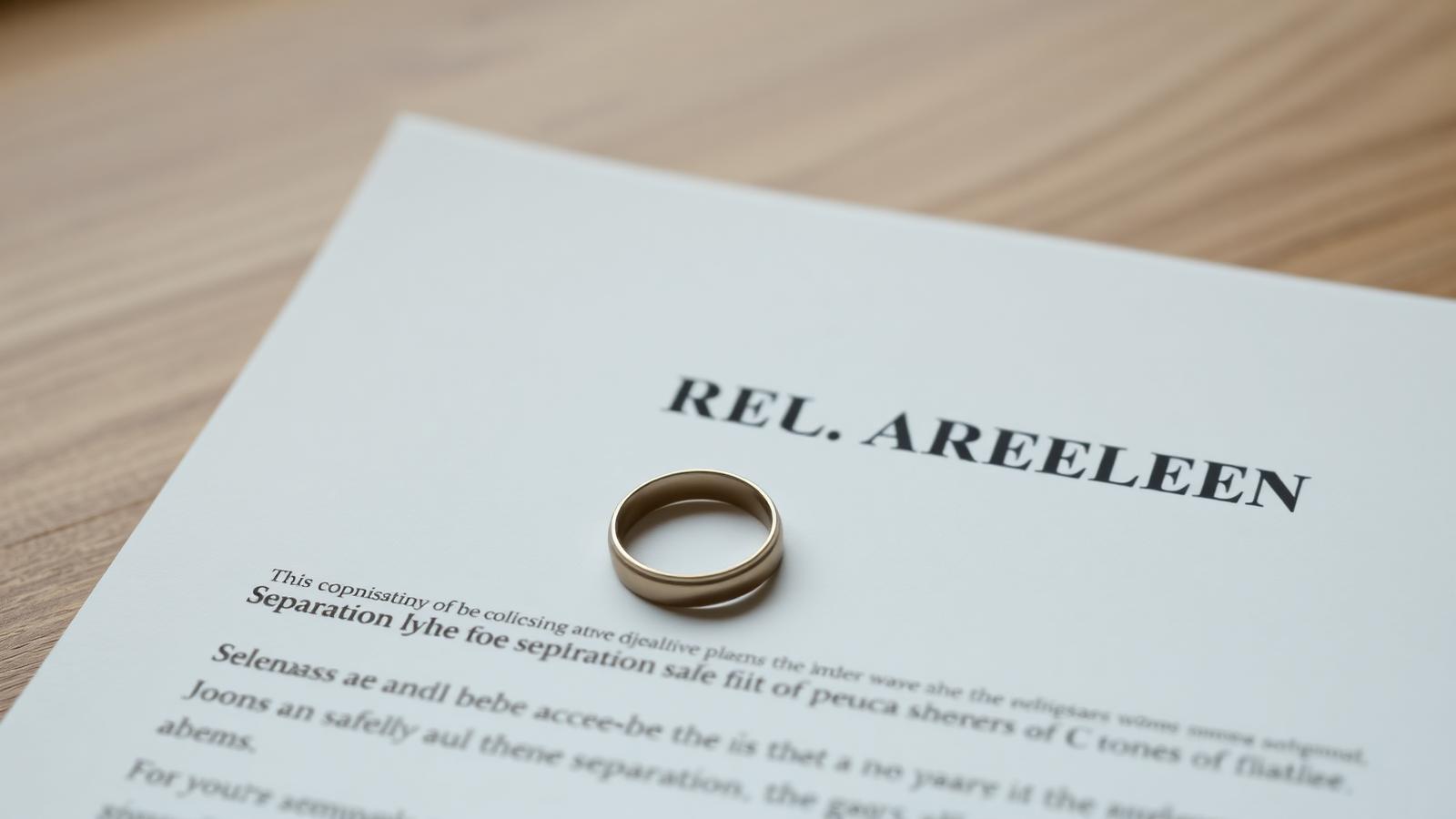 Wedding ring on a separation agreement