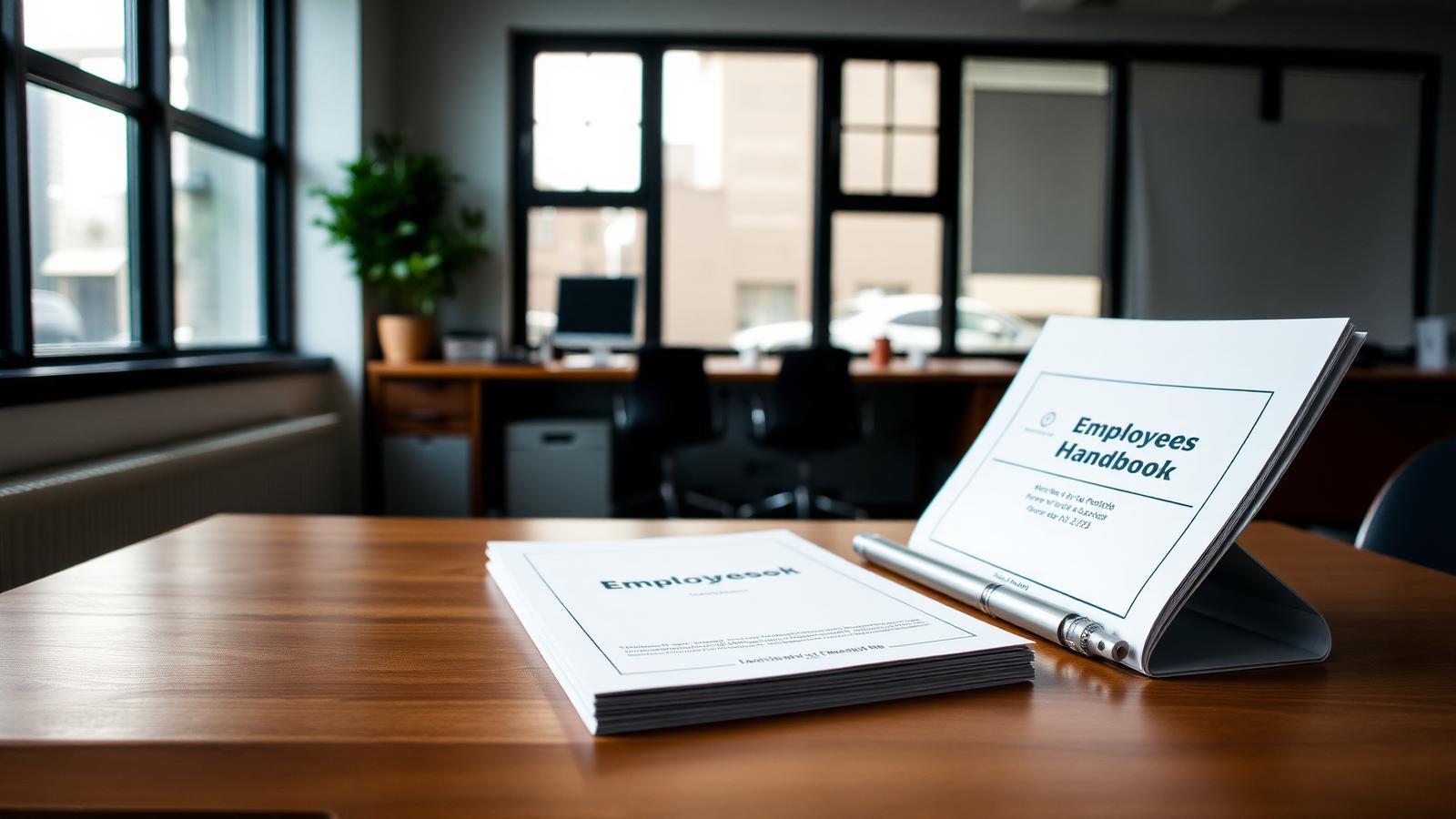 Employee handbook on a desk